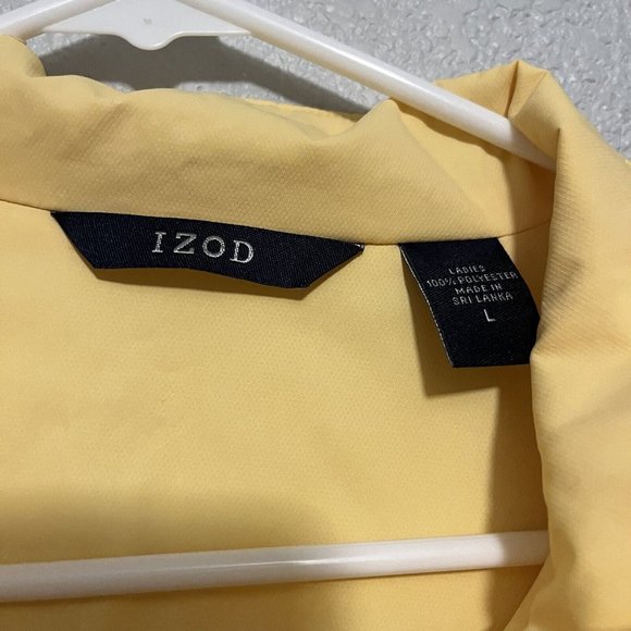 Izod Yellow lightweight jacket W/zip off sleeves & mesh lining Size Large - Picture 2 of 11